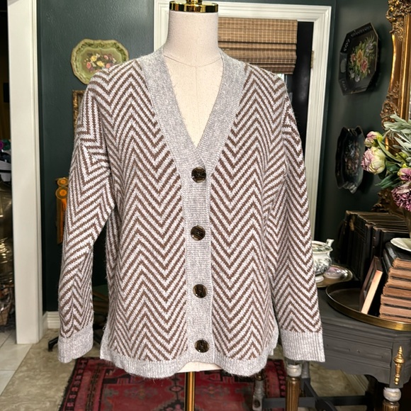Ann Taylor oversized Chevron cardigan - Picture 1 of 6
